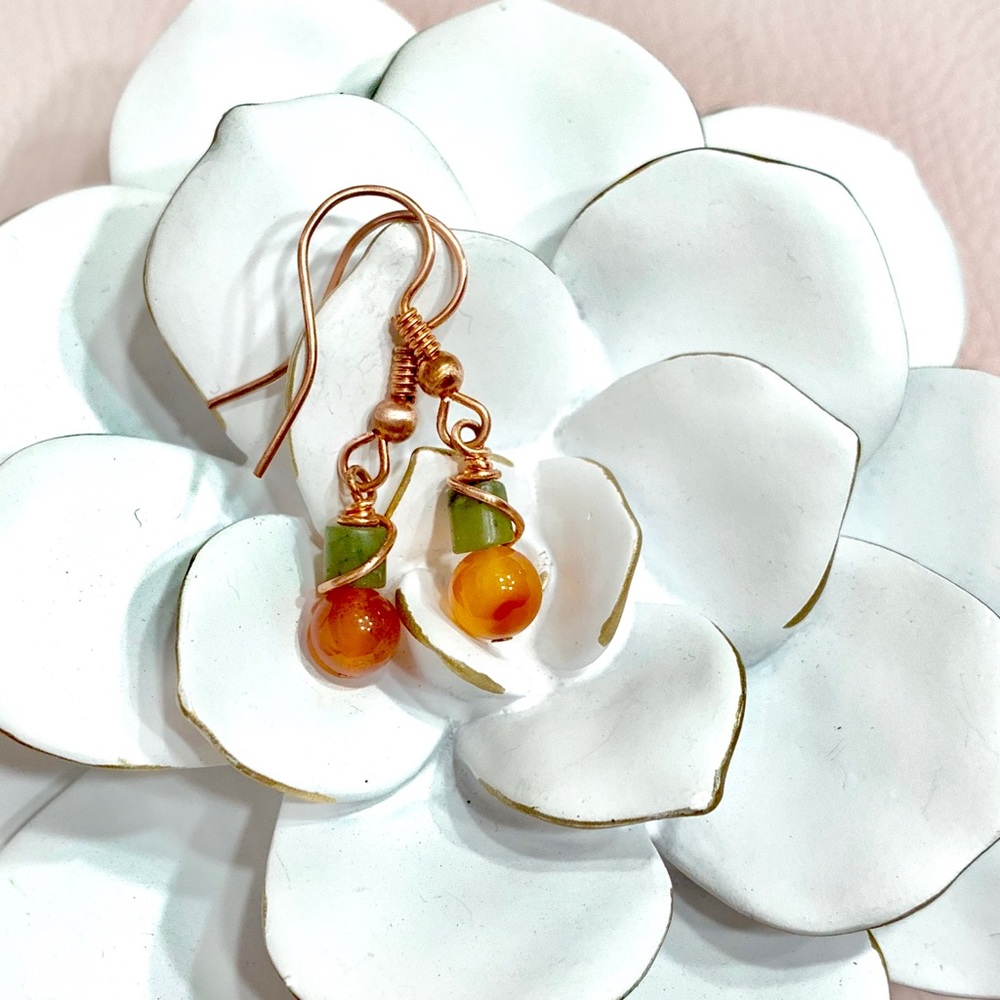 Semi-Precious "Turning Leaves" Earrings